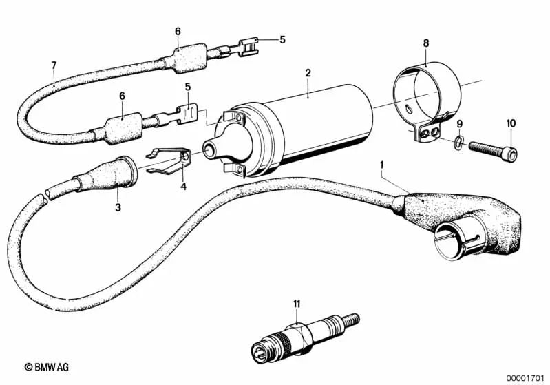 Bujía para BMW E12 (OEM 12121338145). Original BMW
