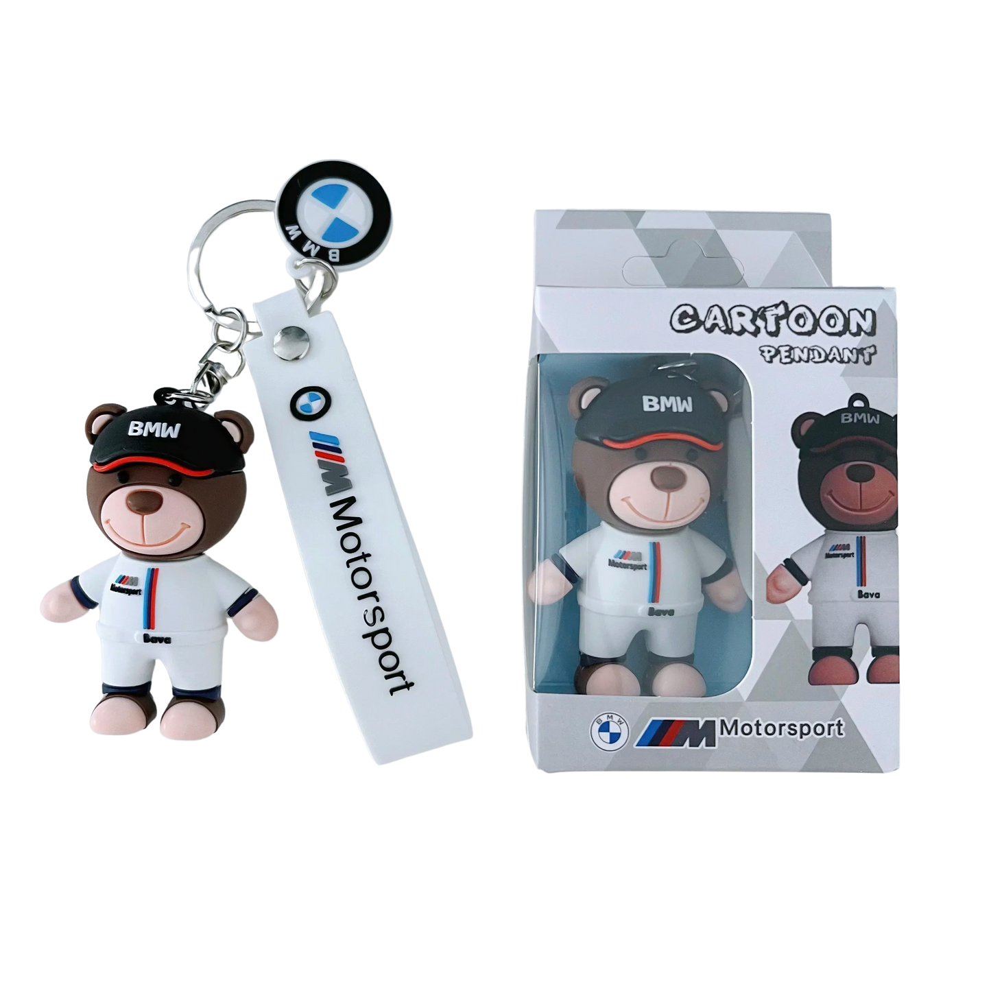 Llavero BMW Motorsport – Osito Mecanico o Piloto con Caja de Regalo 🎁
