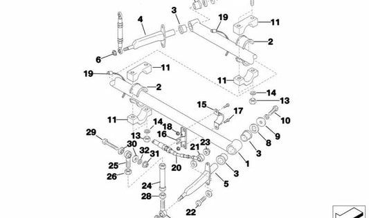 OEM rear stabilizer bar 33532483014 for BMW E36 318IS. Compatible with vehicles with S14 motor and manual change manufactured between 01/1994 and 12/1994. Original BMW.