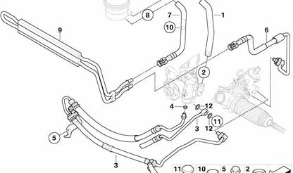 Tubo de retorno OEM 32413450551 para BMW E83 (X3). Original BMW
