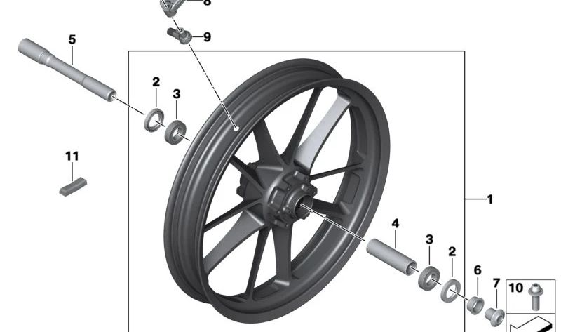 Rueda forjada Enduro delantera OEM 36317923192 para motos BMW R 1300 GS, R 1300 GS Adventure. Original BMW Motorrad.