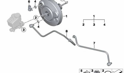 Tubería de vacío OEM 11667594469 para BMW Z4 E89 sDrive18i, sDrive20i y sDrive28i. Compatible con motores N20 desde 2011 hasta 2016. Recambio original BMW.