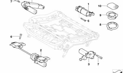 Réglage du moteur électrique Sage longitudinal OEM 67319146328 pour BMW E60, E60N, E61, E61N, E65, E66, E70, E70N, E71, E72. BMW d'origine.