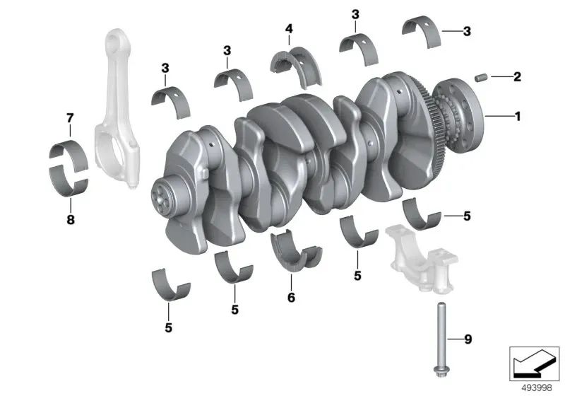 50,00mm Boss superiore per BMW 1 F20N Series, F21N, F40, F52 F22, F22N, F23, F23N, F44, F45, F45N, F46, F46N, G42, U06 Serie 3 F30n, F31n, F34n, F35n, G20N, G20N, G2N, G21 1n G28, G28N Serie 4 F32, F32N, F33, F33N, F36, F36N, G22, G23, G26 Serie