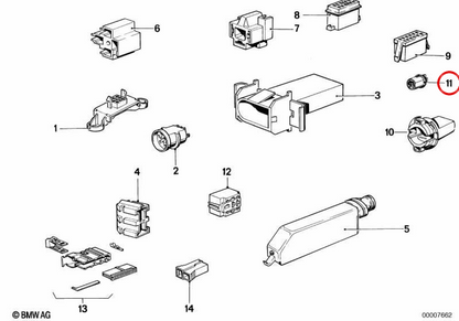 Oempparas portalamparas 64111362115 per BMW E24, E23. BMW originale.