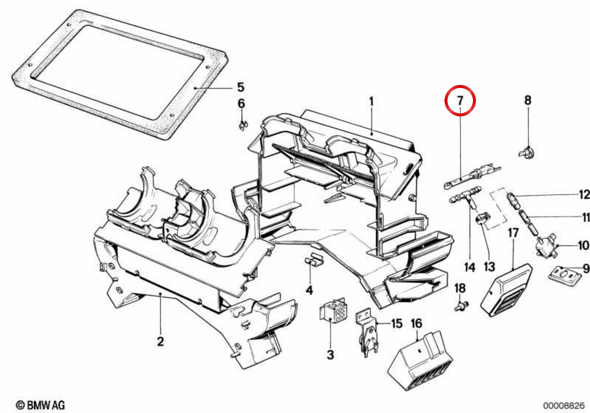 Temperature sensor OEM heating 64111368649 for BMW E28, E24. Original BMW.