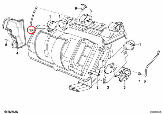 Collegamento Collegamento dell'asta OEM Riscaldamento 64111374381 per BMW E34, E32, E31. BMW originale.