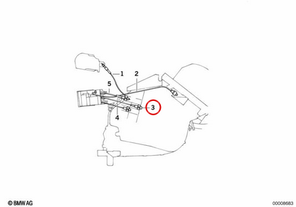 Cable Bowden de ventilación OEM 64111384022 para BMW E34. Original BMW.