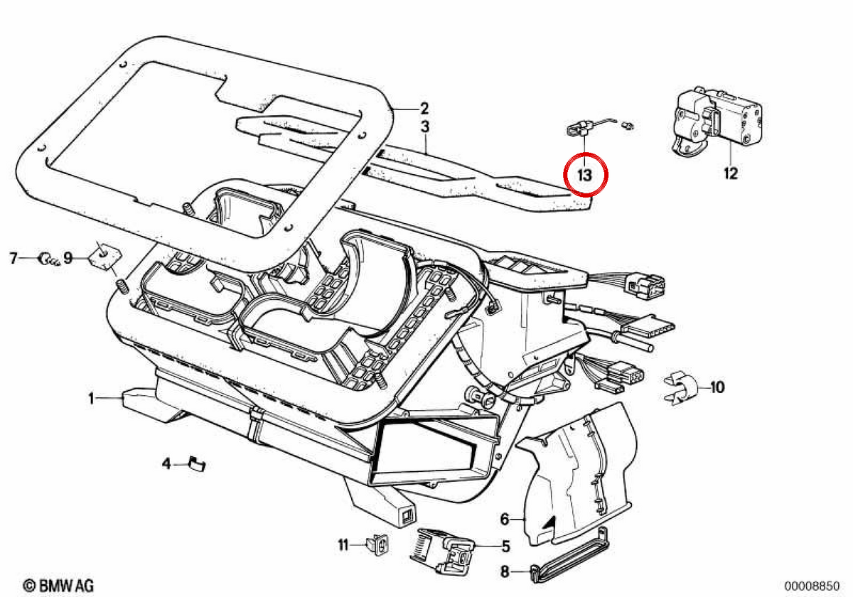 Connection Colleging Raste 64111386023 per BMW E30. BMW originale.