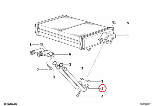 Lüftungsrohr OEM -Erwärmung 64111387988 für BMW E36. Original BMW.