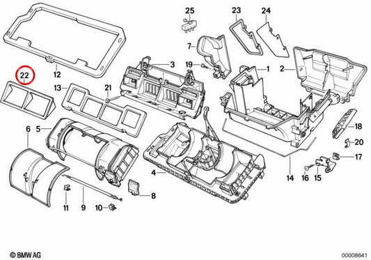 Adattatore di riscaldamento OEM 64111389395 per BMW E34. BMW originale.