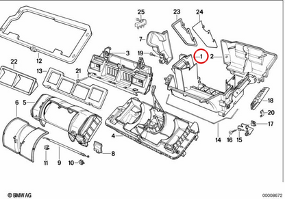 Lower housing OEM heating 64111390832 for BMW E34, E32. Original BMW.