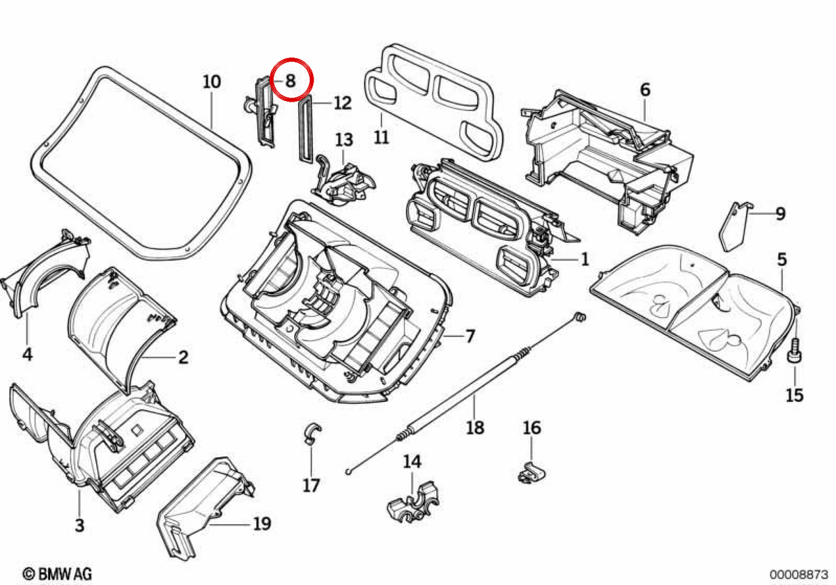 OEM -Heizabdeckung 64111393488 für BMW E36. Original BMW.