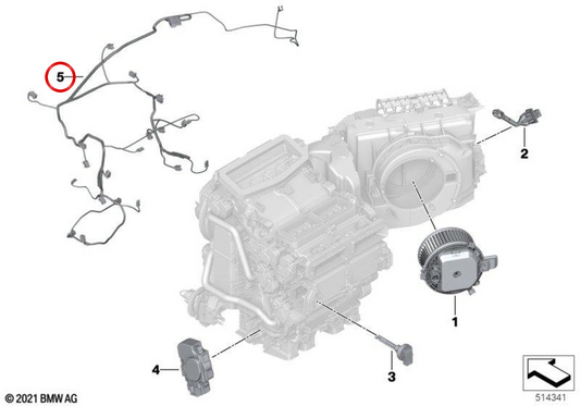 OEM -Verkabelung 64115A05C18 für BMW E23. Original BMW.
