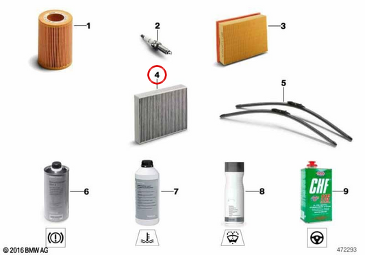 Filtro de nanopartículas OEM 64115A29D99 para BMW E12, E28, F90, G30, G31, G38, G32, G11, G12, F91, F92, F93, G14, G15, G16, G05, G18, F95, G06, F96, G07, G09. Original BMW.