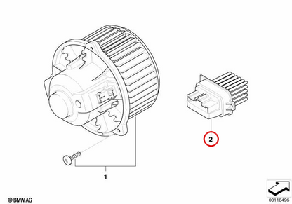OM 64115A3F3B9 heating fan regulator for BMW E85, E86. Original BMW.