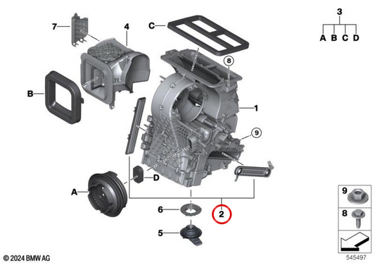COUVERTURE OEM 64115A5D528 pour BMW F70, U06, U11, U12, U10, F65, F66, U25. BMW d'origine.