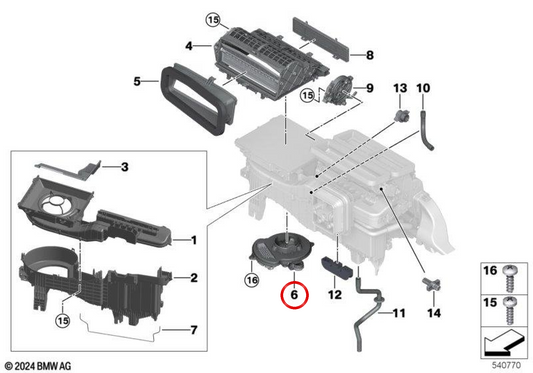 Ventilador OEM 64115B31132 para MINI Cooper J01, Aceman J05, JCW E, Cooper SE… y más. Original MINI.