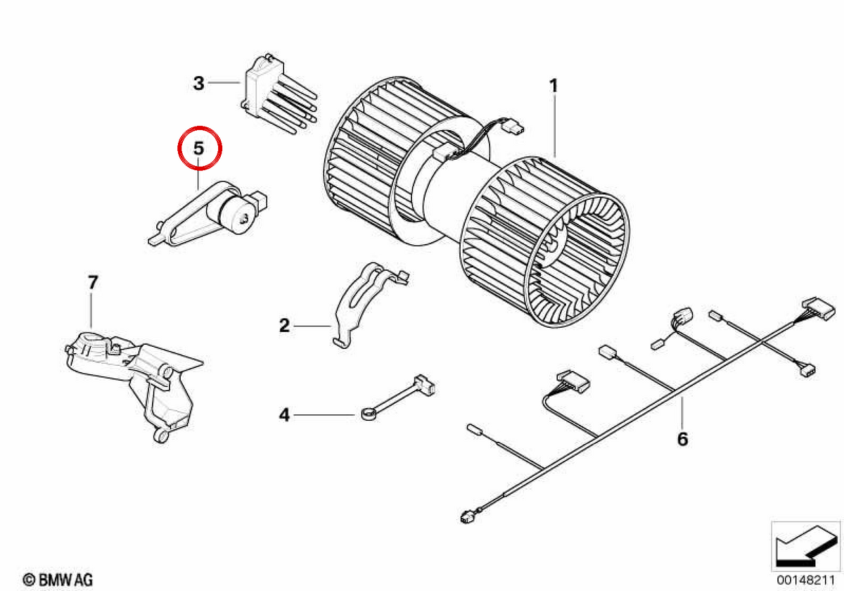 OEM climate control actuator 64116934821 for BMW E46, E38, E83. Original BMW piece.