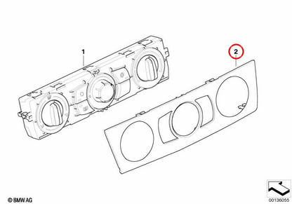 Front panel OEM climate control unit 64116966405 for BMW E82, E90, E91, E92, E93. Original BMW.