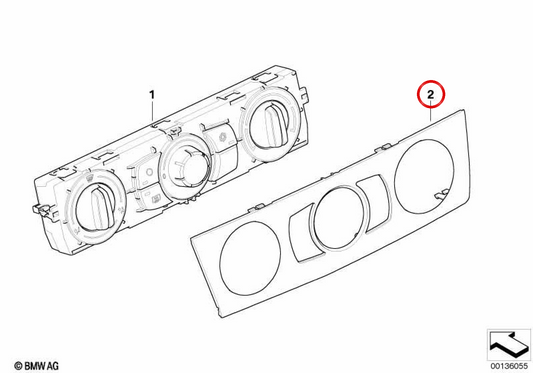 Vorderseite OEM Klimaregelungseinheit 64116966405 für BMW E82, E90, E91, E92, E93. Original BMW.