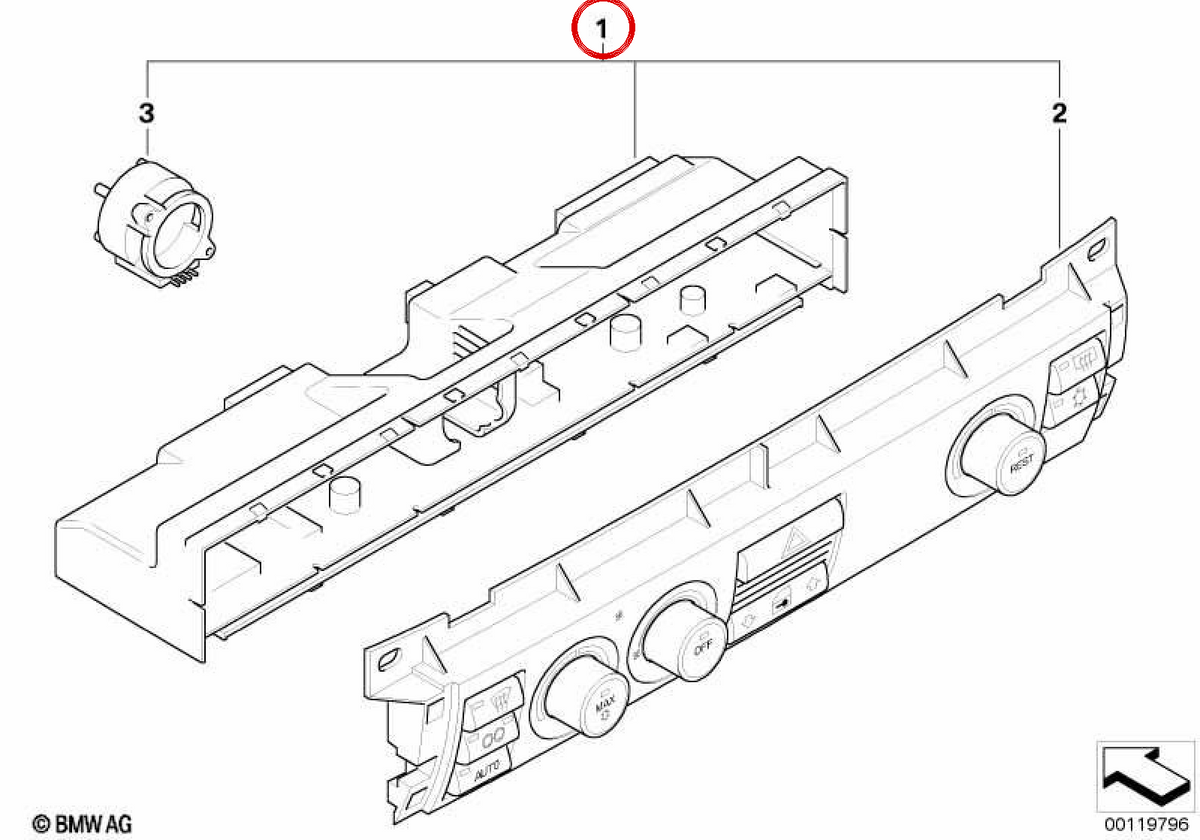 Modulo di controllo climatico OEM 64116981403 per BMW E65, E66. BMW originale.