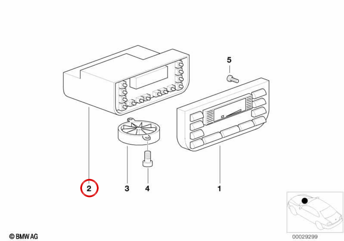 Módulo de control del climatizador (sin codificar) OEM 64118379521 para BMW E36. Original BMW.