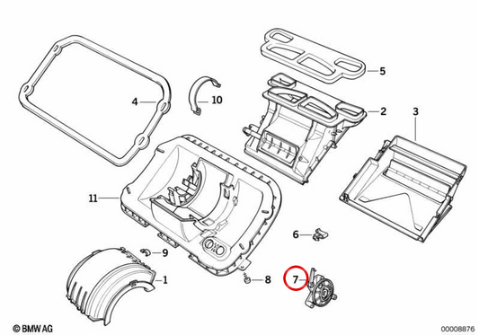 Atuador de distribuição de ar OEM 64118390335 para BMW E36 (316i, 318i, 318is, 320i, 323i, 325i, 328i, M3). BMW genuíno.