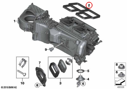 OEM Ventilazione Board 64119237553 per BMW F20, F21, F22, F23, F87, F30, F31, F34, F80, F32, F33, F36, F82, F83. BMW originale.