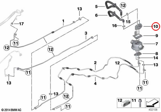 Valvola di espansione del condizionamento dell'aria OEM 64119249225 per BMW F10, F01, F02. BMW originale.
