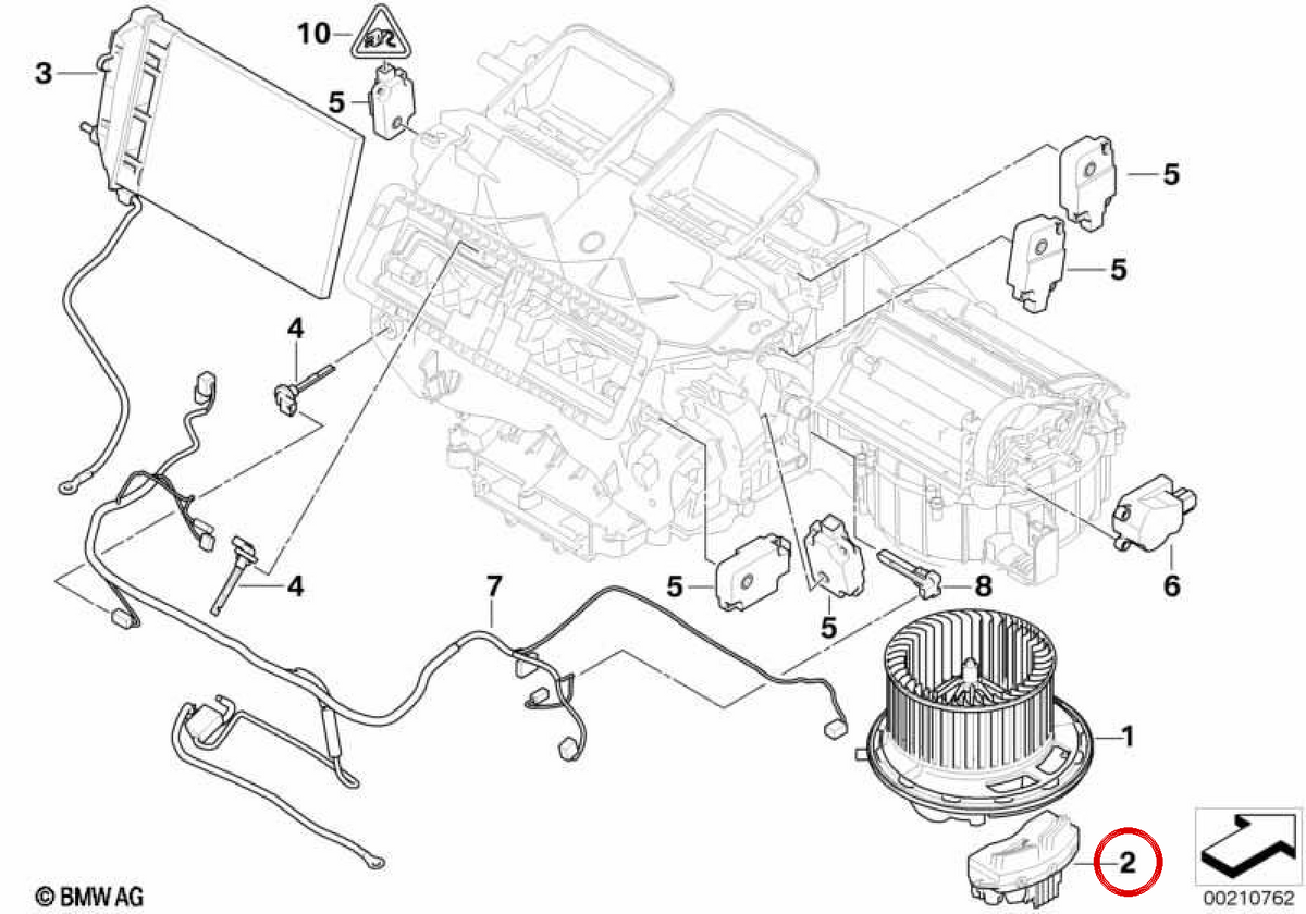 Resistor de motor de ventilador OEM 64119265892 para BMW E81, E82, E87, E88, E90, E91, E92, E93, E84, F25, F26, E70, E71, E72, E89. BMW genuíno.