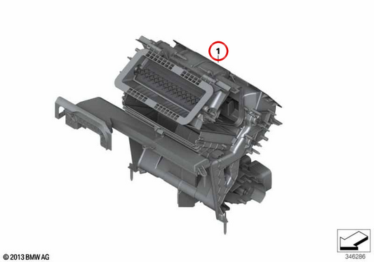 Caixa do distribuidor de ar condicionado para aquecedor adicional OEM 64119291189 para BMW F15, F16. BMW genuíno.