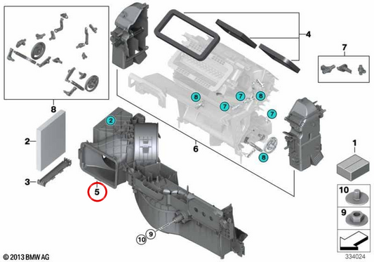 Spiralgehäuse mit Trapillas OEM 64119312056 für BMW F15, F85, F16, F86. Original BMW.