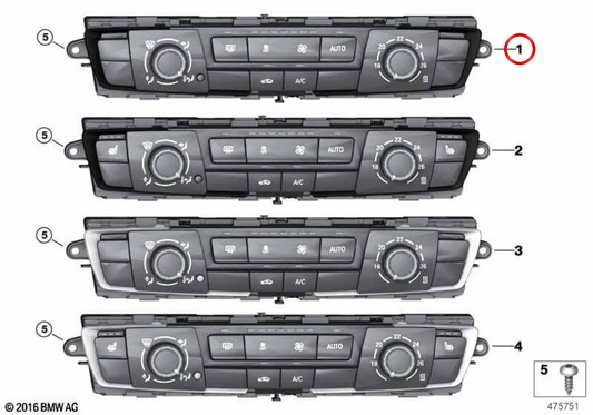 Módulo de controle de ar condicionado OEM 64119384045 para BMW F20, F21, F22, F23, F30, F31, F34, F35, F32, F33, F36. BMW genuíno.