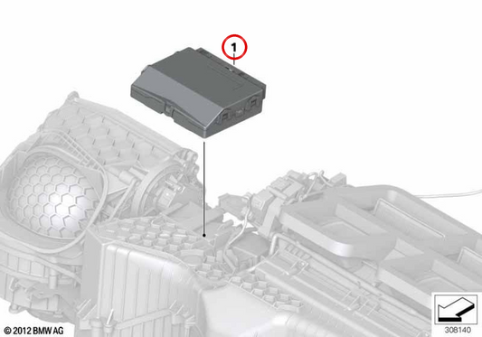 Módulo de control climatizador automático OEM 64119874190 para BMW F20, F21, F22, F23, F30, F31, F34, F32, F33, F36. Original BMW.