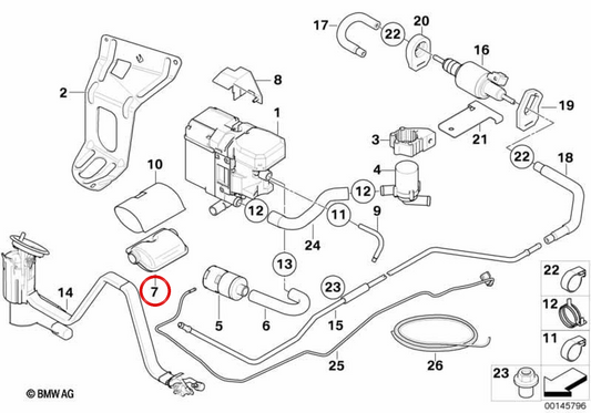 Silenciador para BMW Série 5 E60, E61N; Série 6 E63, E64 (OEM 64120006521). BMW genuíno.