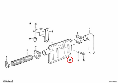 Riscaldamento silenziatore OEM 64121378083 per BMW E46, E34, E32, E31. BMW originale.