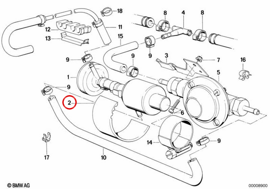 Filtre d'habitacle OEM 64121378218 pour BMW Série 5 E34, Série 7 E32. Véritable BMW.