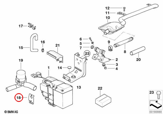 SUPPORT WITH EXHAUST BOARD OEM 64126906767 FOR BMW E39, E38, E65, E66. Original BMW.