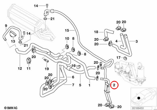 Double tube d'échappement OM 18101719413 pour BMW E39. BMW d'origine.