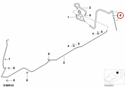 Tubo de admisión OEM 64128370073 para BMW E46. Original BMW.