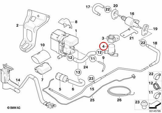 Bomba de água de aquecimento de estacionamento OEM 64129227715 para BMW E60, E61, E63, E64. BMW genuíno.