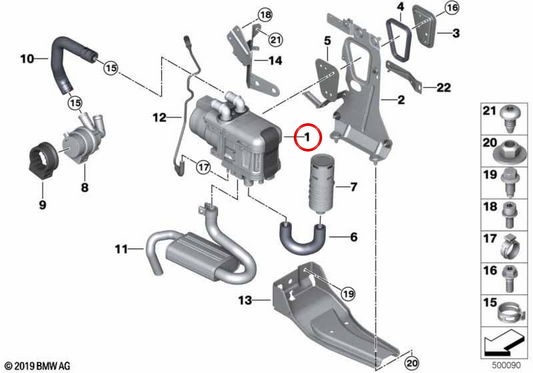 Calefacción estacionaria gasolina OEM 64129321062 para BMW G30, G31, G32, G11, G12, G14, G15, G16, G01, G02, G05, G06, G07. Original BMW.