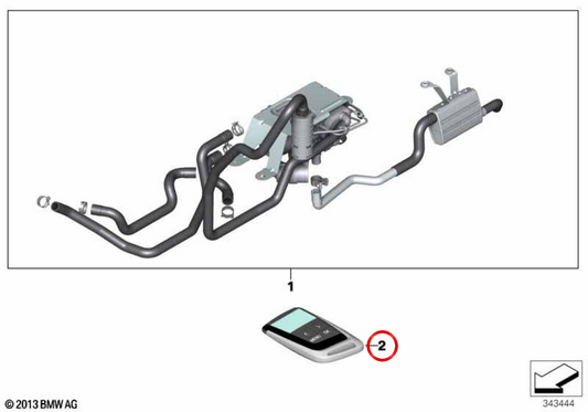 Telestart Fernbedienung OEM 64129371818 für BMW F15, F85, F16, F86. Original BMW.