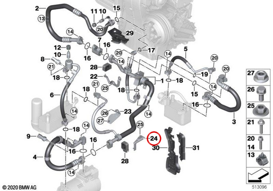 Support du système de refroidissement OEM 64129490060 pour MINI F56 BEV, F56 BEV LCI, Cabrio F57 BEV. MINI d'origine.