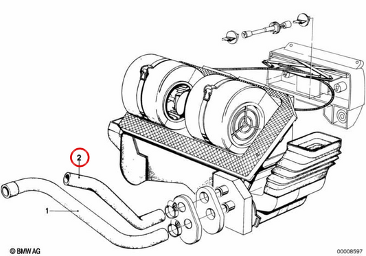 OEM return hose 64211355945 for BMW E12. Original BMW.