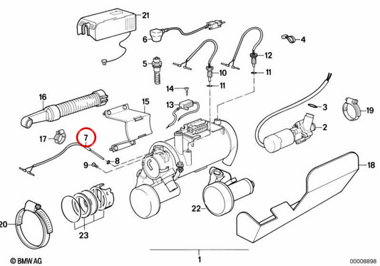 Temperatursensor OEM Erwärmung 6421137885 für BMW E31, E32, E34. Original BMW.