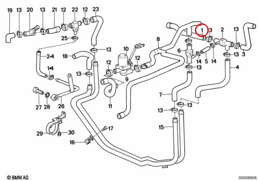 Gestion du chauffage OEM 64211389444 pour BMW E34. BMW d'origine.