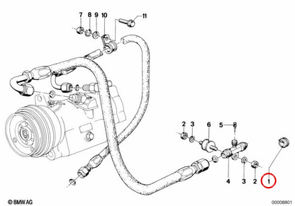 Manica in gomma OEM 64214774144 per BMW E21, E12, E23. BMW originale.
