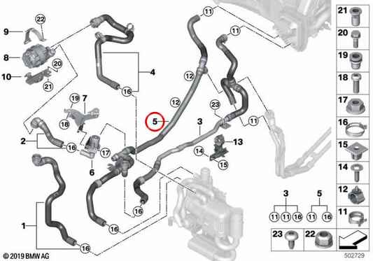 OEM -Kältemittel -Rücklaufschlauch 64216821660 für BMW G07. Original BMW.
